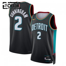 Barn Detroit Pistons Tröja Cade Cunningham Nike 2025-26 City Edition Svart Swingman